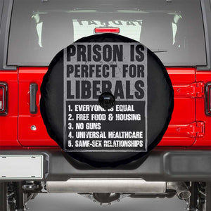 Prison Is Perfect For Liberals Spare Tire Cover Satirical List Retro Grunge Conservative Humor