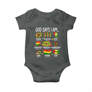 God Says I Am Juneteenth Christian Baby Onesie Pan-African Afrocentric Faith Bible Verses Freedom Day