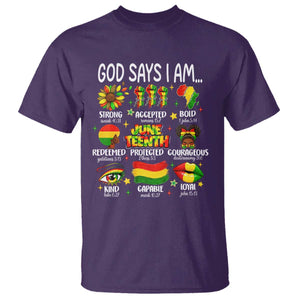 God Says I Am Juneteenth Christian T Shirt Pan-African Afrocentric Faith Bible Verses Freedom Day