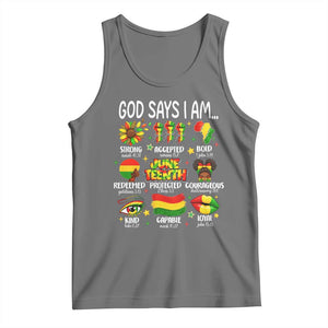 God Says I Am Juneteenth Christian Tank Top Pan-African Afrocentric Faith Bible Verses Freedom Day