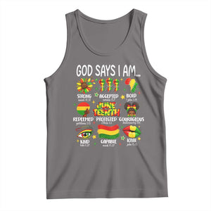 God Says I Am Juneteenth Christian Tank Top Pan-African Afrocentric Faith Bible Verses Freedom Day