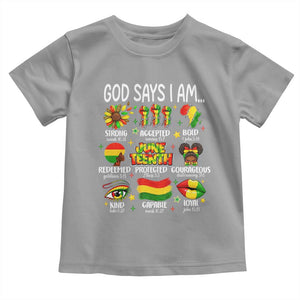 God Says I Am Juneteenth Christian Toddler T Shirt Pan-African Afrocentric Faith Bible Verses Freedom Day