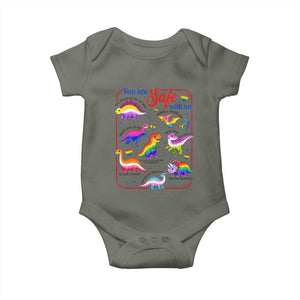 Cute Rainbow Dinosaur LGBTQ Ally Baby Onesie You Are Safe With Me Pride Month