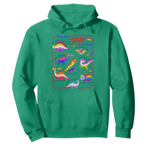 Cute Rainbow Dinosaur LGBTQ Ally Hoodie You Are Safe With Me Pride Month