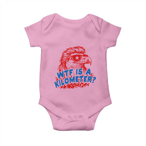 WTF Is A Kilometer Funny American Bald Eagle Baby Onesie Patriotic 4th of July Humor