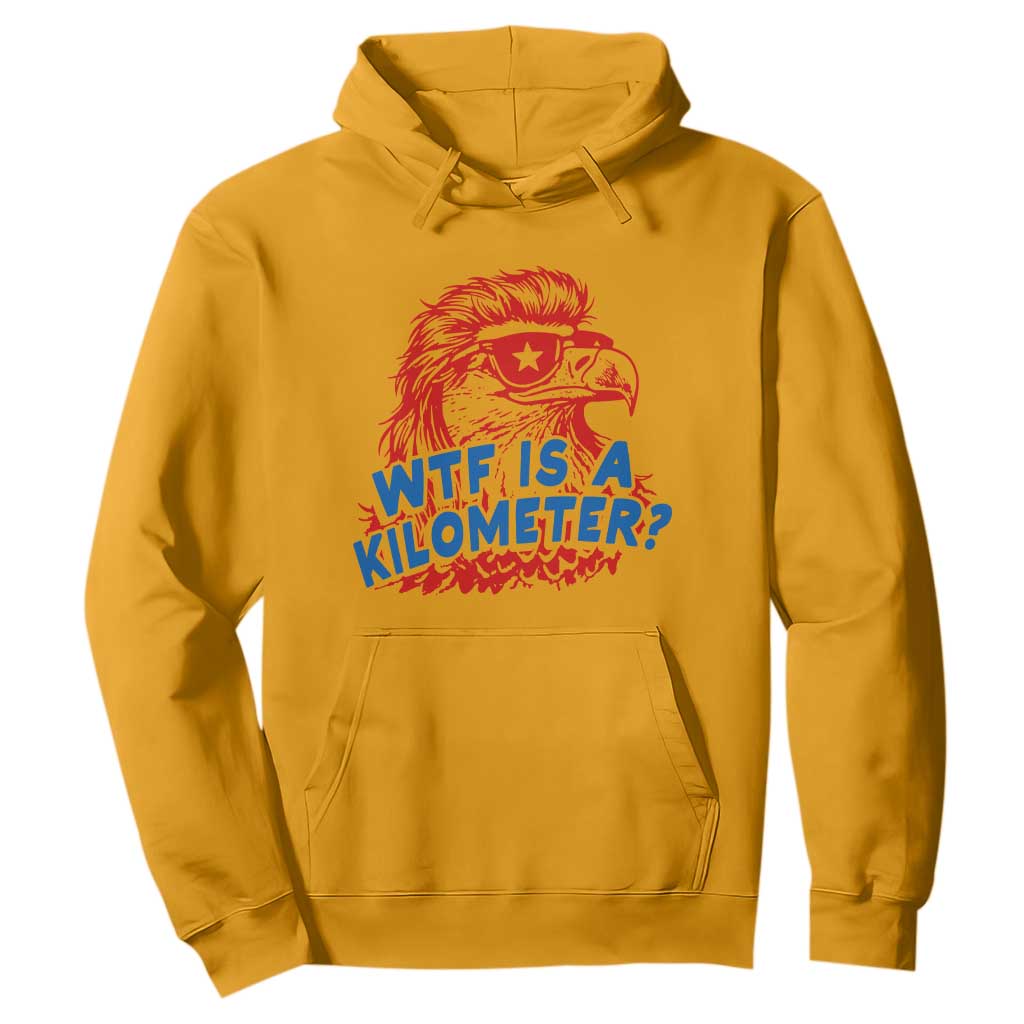 WTF Is A Kilometer Funny American Bald Eagle Hoodie Patriotic 4th of July Humor