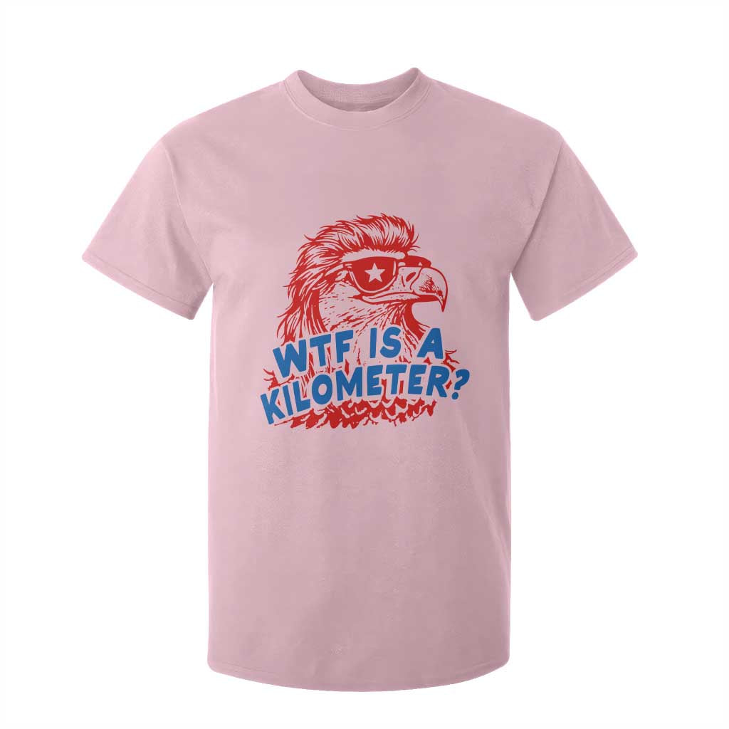 WTF Is A Kilometer Funny American Bald Eagle T Shirt For Kid Patriotic 4th of July Humor