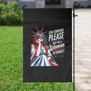 Patriotic Lady Liberty Feminist Graphic Garden Flag Can Someone Please Just Put A Woman In Charge Funny Feminism