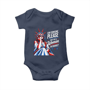 Patriotic Lady Liberty Feminist Graphic Baby Onesie Can Someone Please Just Put A Woman In Charge Funny Feminism