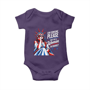Patriotic Lady Liberty Feminist Graphic Baby Onesie Can Someone Please Just Put A Woman In Charge Funny Feminism