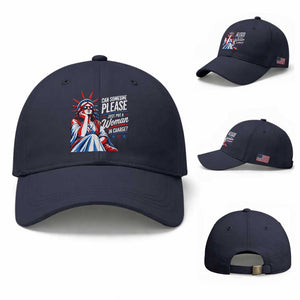 Patriotic Lady Liberty Feminist Graphic Baseball Cap Can Someone Please Just Put A Woman In Charge Funny Feminism