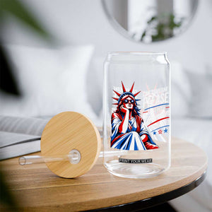 Patriotic Lady Liberty Feminist Graphic Glass Can Can Someone Please Just Put A Woman In Charge Funny Feminism TS02 Print Your Wear