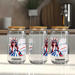 Patriotic Lady Liberty Feminist Graphic Glass Can Can Someone Please Just Put A Woman In Charge Funny Feminism TS02 Print Your Wear