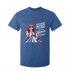 Patriotic Lady Liberty Feminist Graphic T Shirt For Kid Can Someone Please Just Put A Woman In Charge Funny Feminism