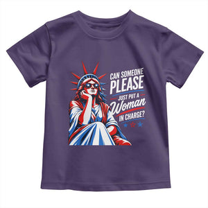 Patriotic Lady Liberty Feminist Graphic Toddler T Shirt Can Someone Please Just Put A Woman In Charge Funny Feminism