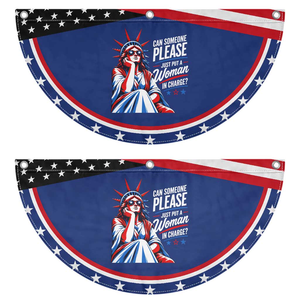 Lady Liberty Feminist Graphic Patriotic Fan Flag Can Someone Please Just Put A Woman In Charge Funny Feminism TS02 2pcs pack Classic Navy Print Your Wear