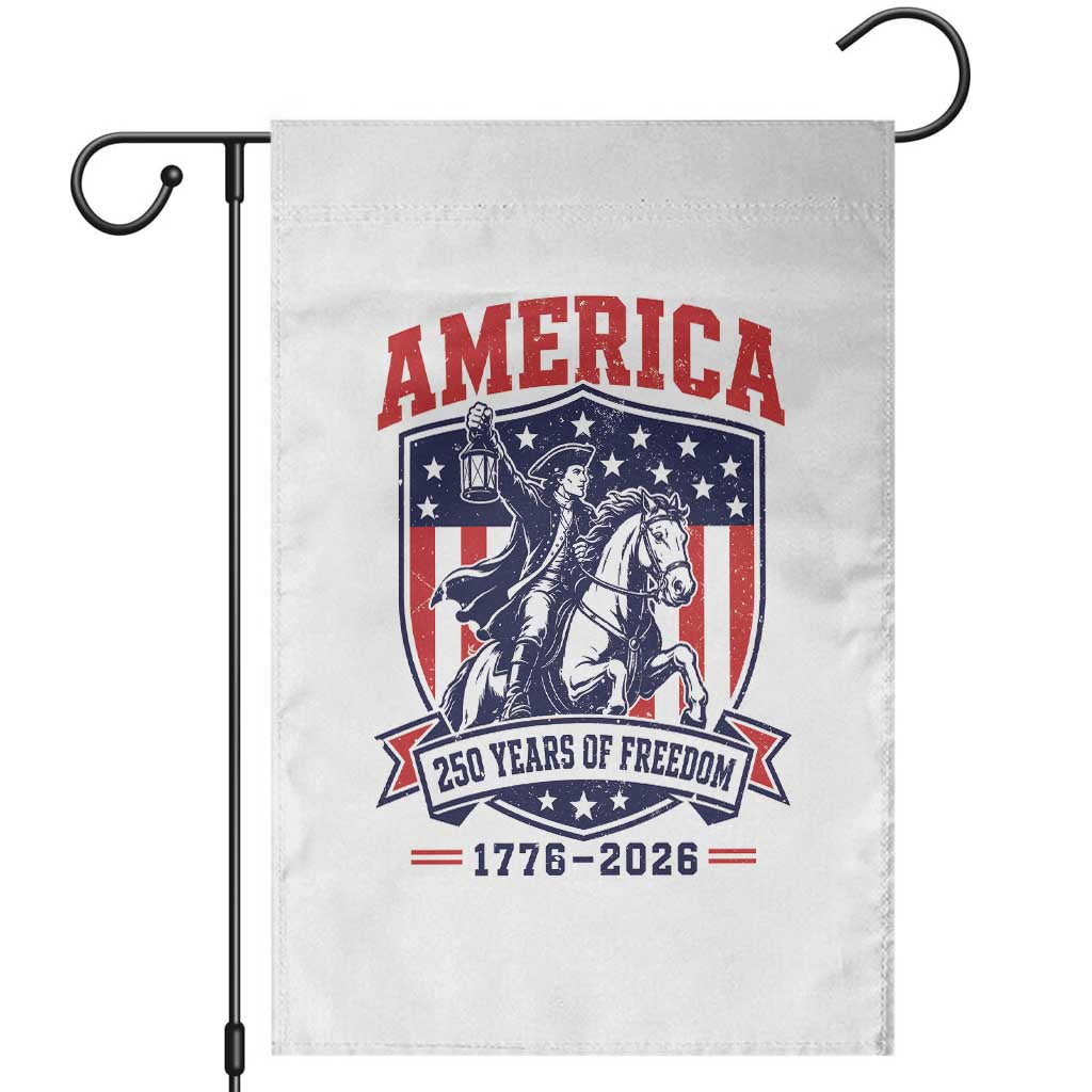 250 Years of Freedom Paul Revere Midnight Ride Garden Flag Patriotic Historical Revolution American Flag Shield TS02 White Print Your Wear