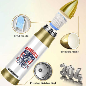 250 Years of Freedom Paul Revere Midnight Ride Bullet Tumbler Patriotic Historical Revolution American Flag Shield TS02 Print Your Wear