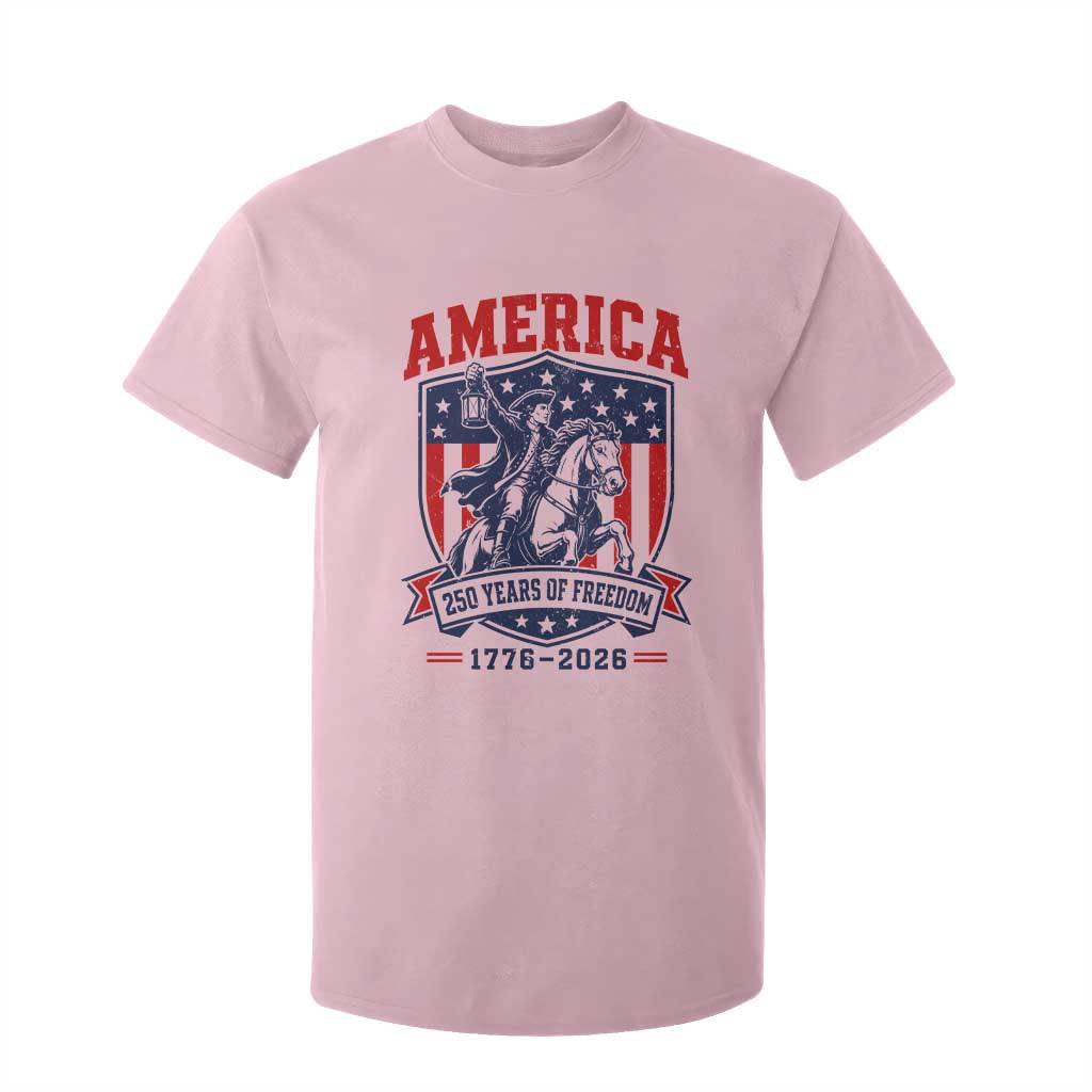 250 Years of Freedom Paul Revere Midnight Ride T Shirt For Kid Patriotic Historical Revolution American Flag Shield
