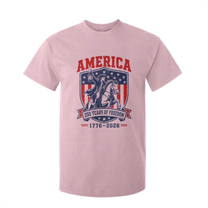 250 Years of Freedom Paul Revere Midnight Ride T Shirt For Kid Patriotic Historical Revolution American Flag Shield