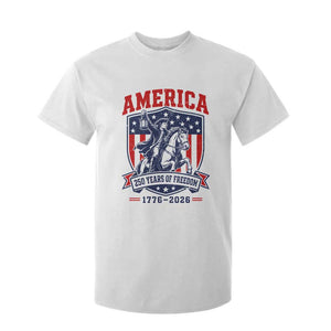 250 Years of Freedom Paul Revere Midnight Ride T Shirt For Kid Patriotic Historical Revolution American Flag Shield