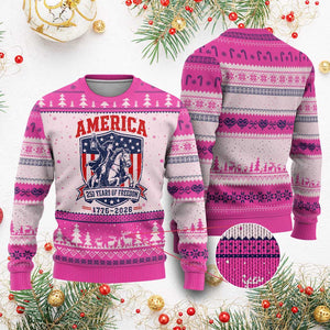 250 Years of Freedom Paul Revere Midnight Ride Ugly Christmas Sweater Patriotic Historical Revolution American Flag Shield