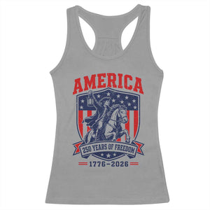 250 Years of Freedom Paul Revere Midnight Ride Racerback Tank Top Patriotic Historical Revolution American Flag Shield