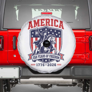 250 Years of Freedom Paul Revere Midnight Ride Spare Tire Cover Patriotic Historical Revolution American Flag Shield TS02 White Print Your Wear