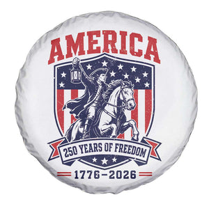 250 Years of Freedom Paul Revere Midnight Ride Spare Tire Cover Patriotic Historical Revolution American Flag Shield TS02 Print Your Wear