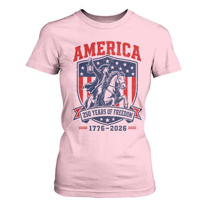 250 Years of Freedom Paul Revere Midnight Ride T Shirt For Women Patriotic Historical Revolution American Flag Shield