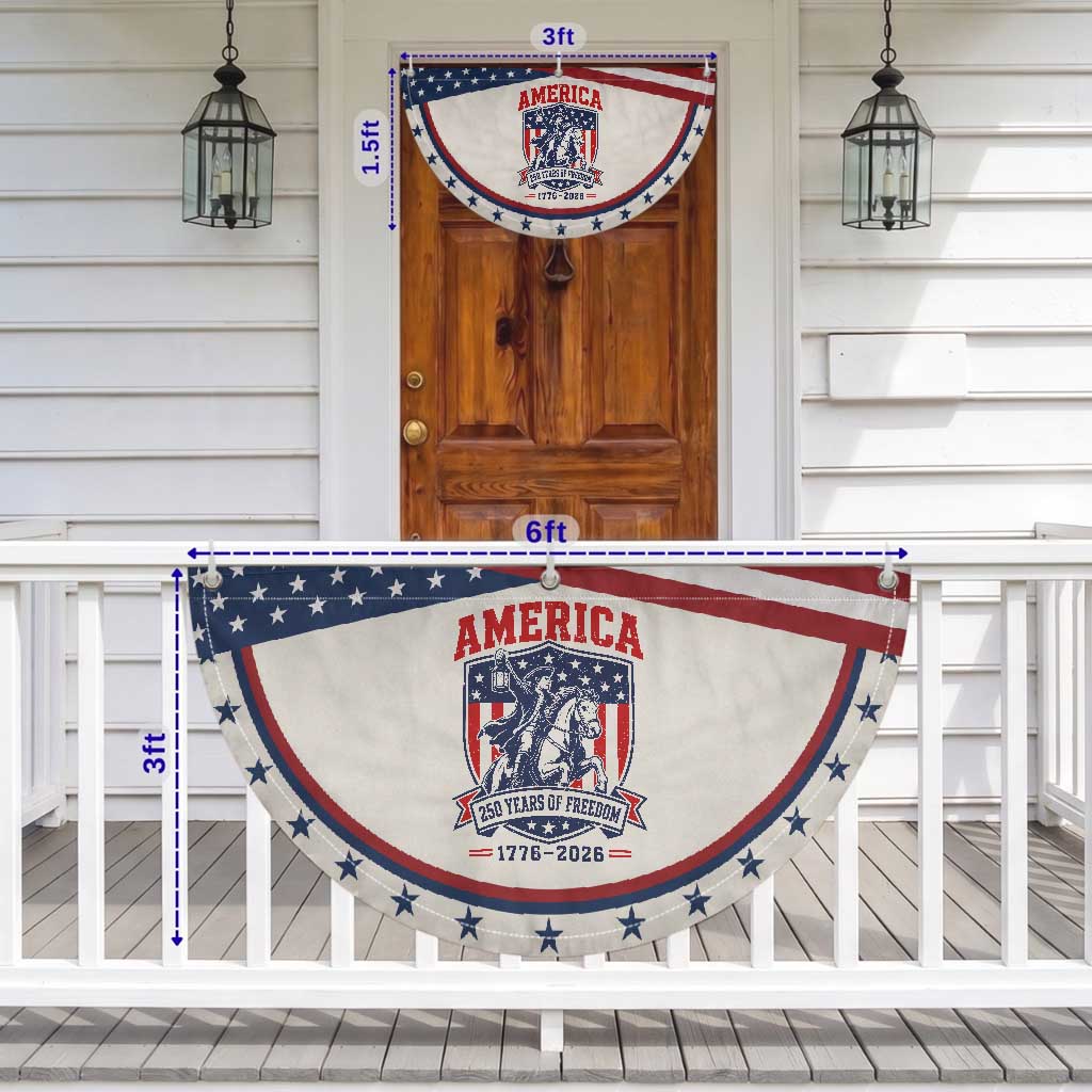 250 Years of Freedom Paul Revere Midnight Ride Patriotic Fan Flag Historical Revolution American Flag Shield