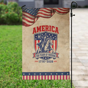 250 Years of Freedom Paul Revere Midnight Ride Patriotic Garden Flag Historical Revolution American Flag Shield