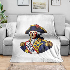George Washington Patriotic History Graphic Throw Blanket Liberty Looks Good On Me 4th of July Founding Father Humor