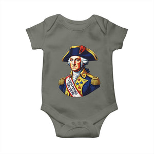 George Washington Patriotic History Graphic Baby Onesie Liberty Looks Good On Me 4th of July Founding Father Humor