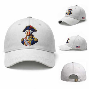 George Washington Patriotic History Graphic Baseball Cap Liberty Looks Good On Me 4th of July Founding Father Humor