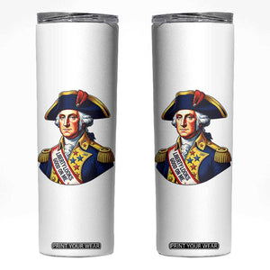 George Washington Patriotic History Graphic Skinny Tumbler Liberty Looks Good On Me 4th of July Founding Father Humor