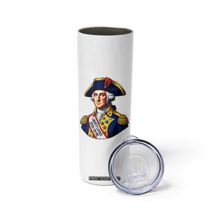 George Washington Patriotic History Graphic Skinny Tumbler Liberty Looks Good On Me 4th of July Founding Father Humor