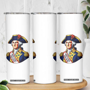George Washington Patriotic History Graphic Skinny Tumbler Liberty Looks Good On Me 4th of July Founding Father Humor
