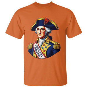 George Washington Patriotic History Graphic T Shirt Liberty Looks Good On Me 4th of July Founding Father Humor
