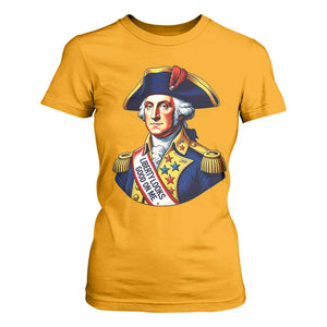 George Washington Patriotic History Graphic T Shirt For Women Liberty Looks Good On Me 4th of July Founding Father Humor
