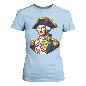George Washington Patriotic History Graphic T Shirt For Women Liberty Looks Good On Me 4th of July Founding Father Humor