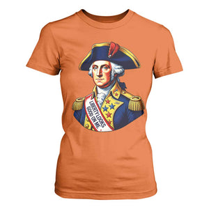 George Washington Patriotic History Graphic T Shirt For Women Liberty Looks Good On Me 4th of July Founding Father Humor