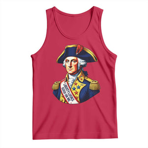 George Washington Patriotic History Graphic Tank Top Liberty Looks Good On Me 4th of July Founding Father Humor