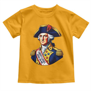 George Washington Patriotic History Graphic Toddler T Shirt Liberty Looks Good On Me 4th of July Founding Father Humor