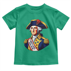 George Washington Patriotic History Graphic Toddler T Shirt Liberty Looks Good On Me 4th of July Founding Father Humor