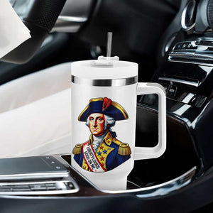 George Washington Patriotic History Graphic Tumbler With Handle Liberty Looks Good On Me 4th of July Founding Father Humor