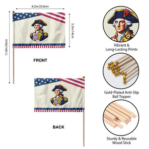 George Washington History Graphic Patriotic Handheld Flag Liberty Looks Good On Me 4th of July Founding Father Humor