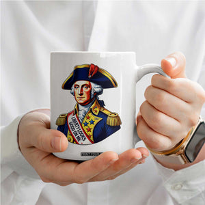 George Washington Patriotic History Graphic Coffee Mug Liberty Looks Good On Me 4th of July Founding Father Humor TS02 Print Your Wear