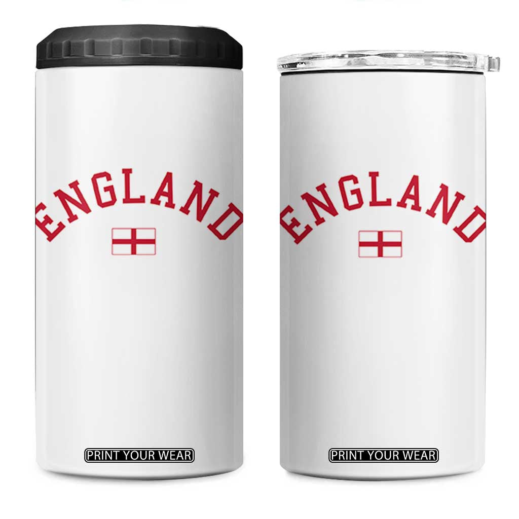 Vintage England Flag Pride 4 in 1 Can Cooler Tumbler Patriotic St Georges Cross Heritage
