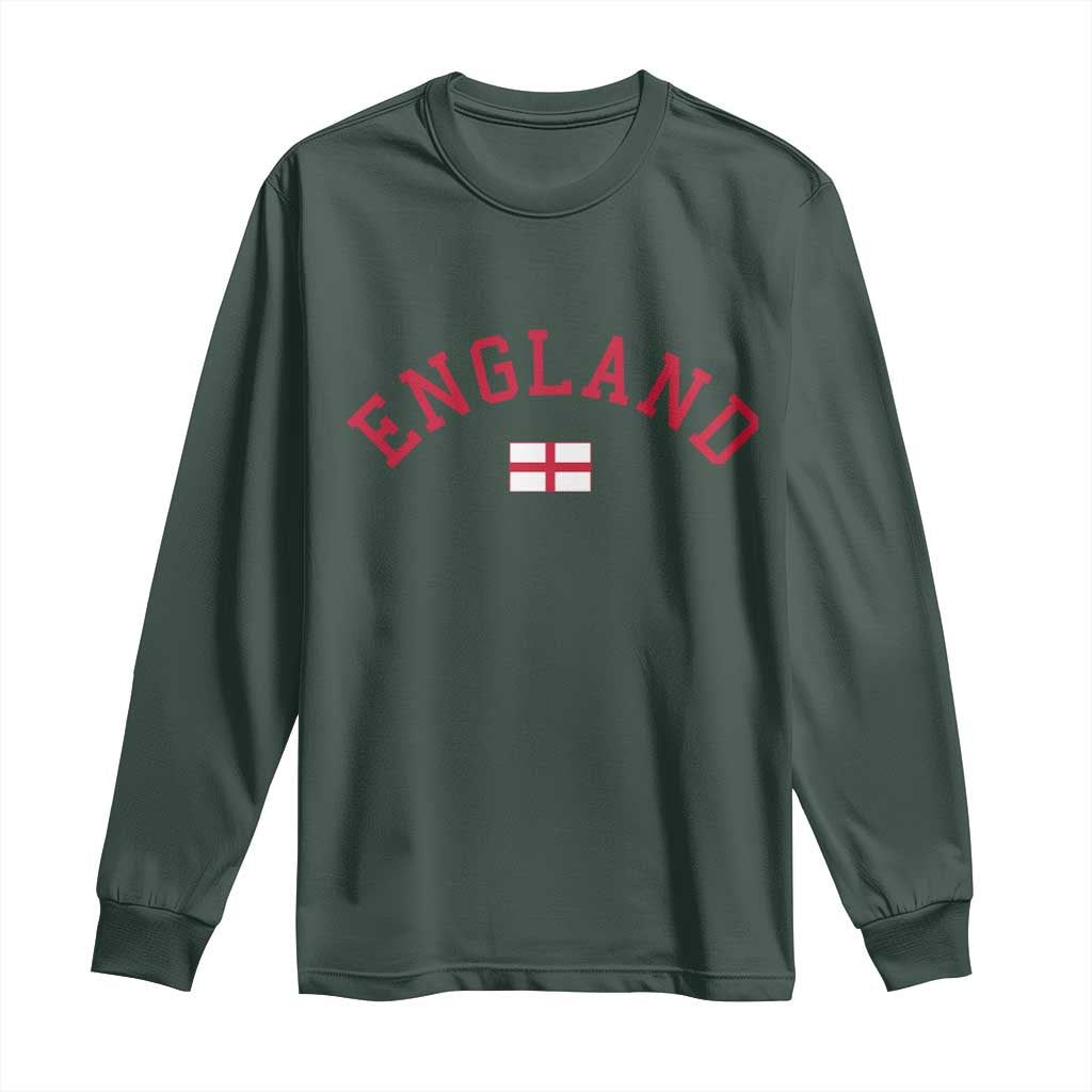 Vintage England Flag Pride Long Sleeve Shirt Patriotic St Georges Cross Heritage